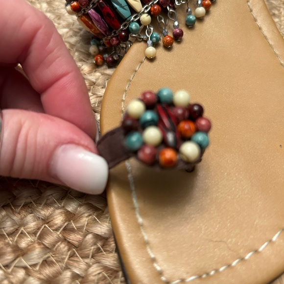 Beaded sandals with small heel barely worn - Picture 10 of 10